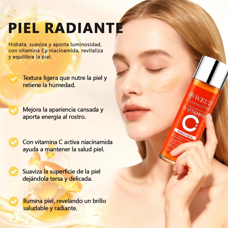Kit Facial Weud Antiedad Firmeza: Tónico, Sérum, Ojos, Crema