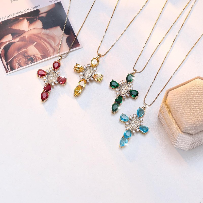 Planetglitter 18K Gold Plated Virgin Mary Guadalupe Necklace - Big