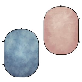 Kate Collapsible Backdrop Pop up Photo Backdrops Foldable Background Portable for Headshot,Portrait Photography,Video,5x6.5ft,Pink/Blue