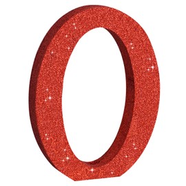 TONIFUL 8 Inch Red Glitter Letter O Table Centerpiece A-Z Red Birthday Party Decorations,Red Alphabet O for Birthday,Chrismas,Graduation,Bridal Shower,Wedding,Anniversary Party Supplies