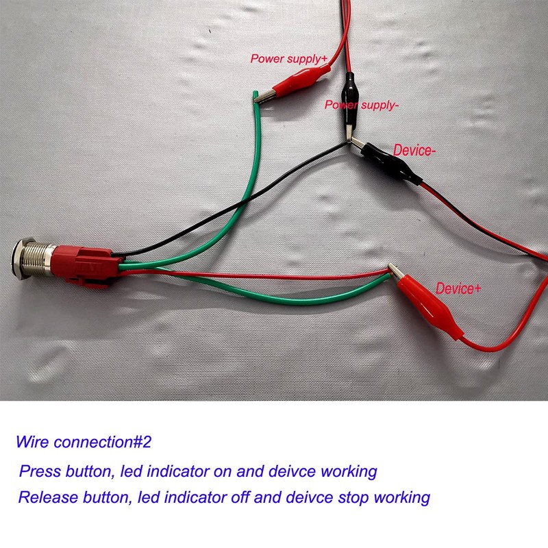 GUUZI 12V-24V/15A Momentary Push Button, NO Waterproof, Red LED Illuminated