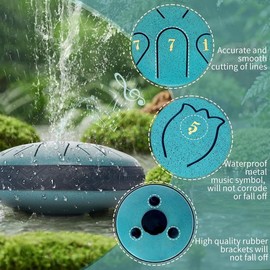 Rain Drum for Outside Garden,Steel Tongue Drum 6 Inche 11 Note Steel Drums Rain Chime,with Soft Bag,Music Book,2 Mallets(green) - Color: green