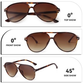 CIKJUK Sunglasses Men Women Aviator Glasses Retro 70s Vintage Glasses Glasses for UV400 Protection Sunglasses Men Women, Leopard/Brown