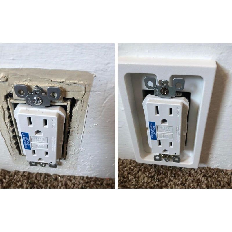 iMBAPrice BES1-2 (2-Pack) 1-Gang Non-Metallic Shallow Surface Box Extender, White