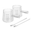 2-Pack 6oz Glass Espresso Measuring Cups with Spoons