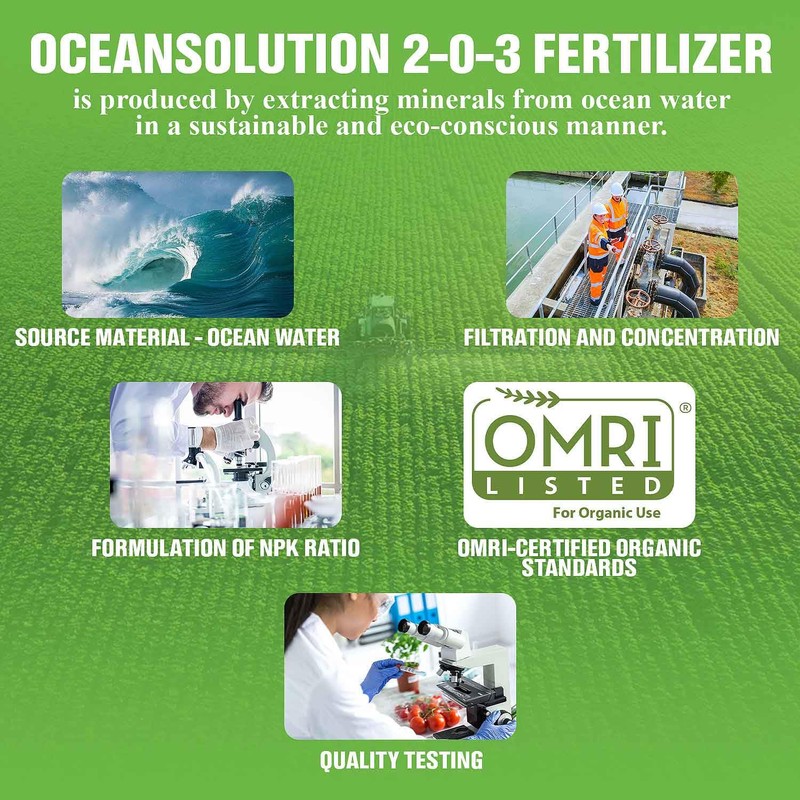 OceanSolution 2-0-3 All Natural Liquid Fertilizer – 32 Oz Concentrated