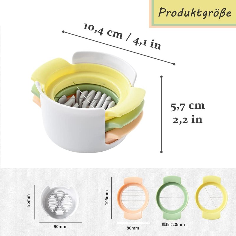 Egg Slicer, 3 in 1 Stainless Steel Egg Divider, Suitable