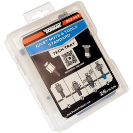 Dorman 963-997 Rivet Nuts and Hand Tool Kit - #10-24, 1/4-20, 5/16-18 (Tray Contains 26 Pieces)