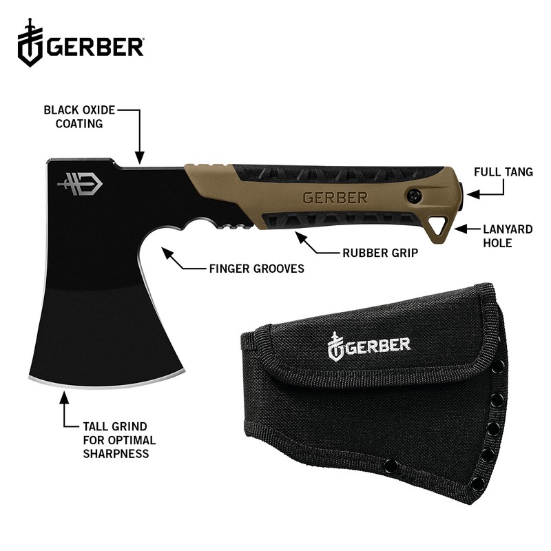 Gerber Gear Pack Hatchet - 3.5" Steel Blade Axe with