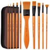 nuoshen Acrylic Paint Brush Set - 10 Brushes in Wallet