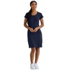 Fair índigo Vestido camisero de algodón orgánico con cuello redondo