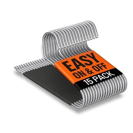 Perchas para pantalones para hombre, 15 perchas de metal antideslizantes con extremos abiertos