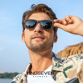 KINGSEVEN Classic Polarised Sunglasses for Women Men Driving Fishing Sun Glasses UV Protection LC759-A3, Limited grey