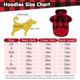 KOOLTAIL Plaid Dog Hoodie for Small to Medium Dogs Cats Pet Clothes