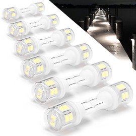 Heifymi T5 T10 Wedge Base 921 194 LED Light Bulb AC/DC12-24V 6000K Daylight White 300lm 3W Equivalent 25W 30W Incandecent Bulbs for Car RV Camper Landscape Patio Driveway Malibu Lighting, 12 Pack