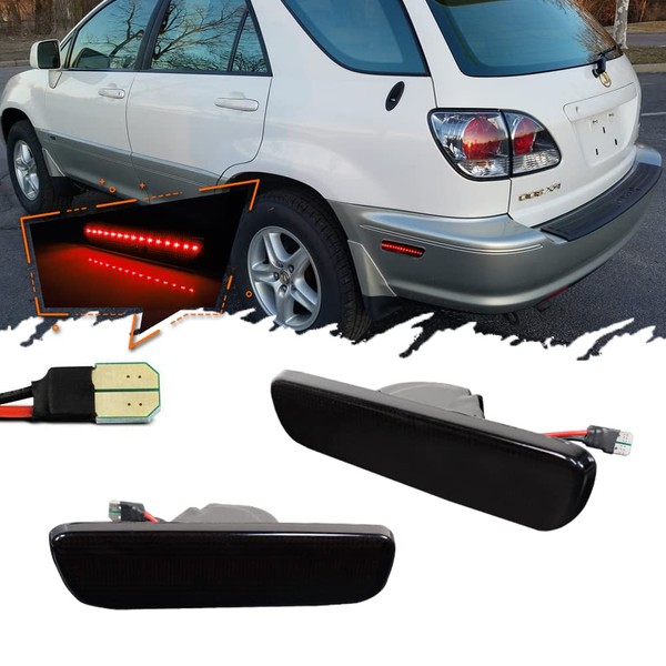 TurningMax 2pcs For 1999-2003 Lexus RX300 Smoked Lens Rear Red