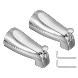 sourcing map 2Pack Slip on Diverter Tub Spout, Zinc Alloy Bath Spout Bathtub Faucet with Pull-Up Diverter for 1/2 Inch Water Tub for Bathroom Kitchen, Silver