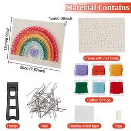 INFUNLY DIY Rainbow String Art Kit Make Your Own String Art Crafts Kit for Adults 3D String Art Kit Nail String Art Kit for Women Students Interesting Birthday Gift Home Decor