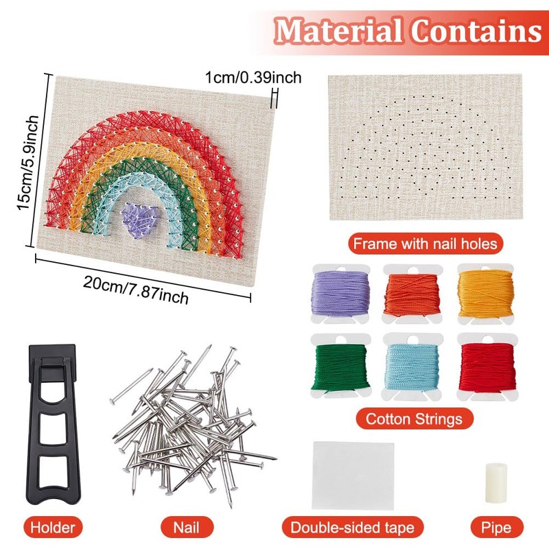 INFUNLY DIY Rainbow String Art Kit Make Your Own String
