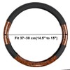 Xukey 38cm /15'' Car Steering Wheel Cover Wood Grain Black