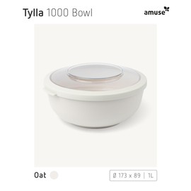 Amuse Tylla Bowl Food Storage Containers with Lid for the Fridge Storage Containers with Lid Airtight as Camping Tableware, Salad Bowl or Snack Bowl with Lid 1000 ml Oat