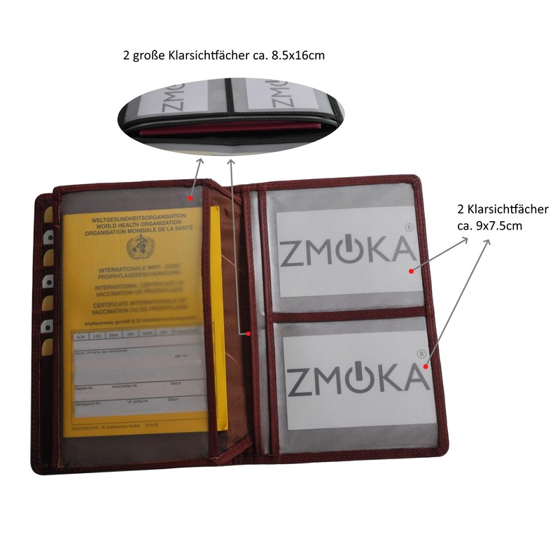 zmoka Travel Document Folder Made of Soft Leather with RFID