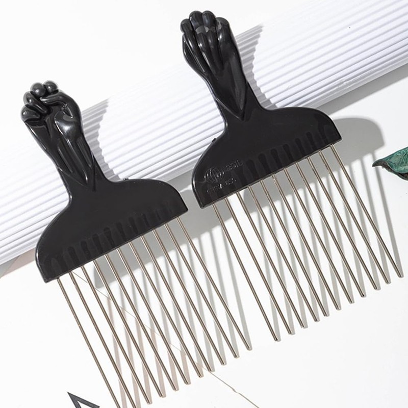TSUOUKL 4pcs Afro Comb, Metal Curl Comb Durable Comb Curling