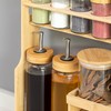 Basicwise 3-Tier Bamboo Spice Rack with 6 Spice Shaker Bottles,