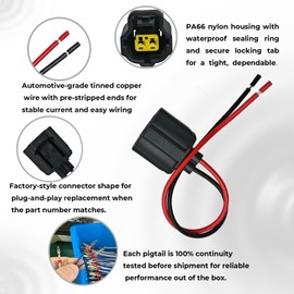 Idle Air Control (IAC) / Washer Pump/Coolant Temp 2-Pin Connector Pigtail — OE 3U2Z-14S411-HVA / 3U2Z-14S411-CDA — Compatible with Ford F-150, Explorer, Ranger, E-Series, Mustang, Lincoln Navigator