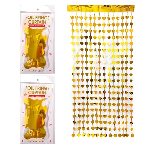 LHLZNB door curtain，2 Pcs Red Heart Door Streamers Heart Foil