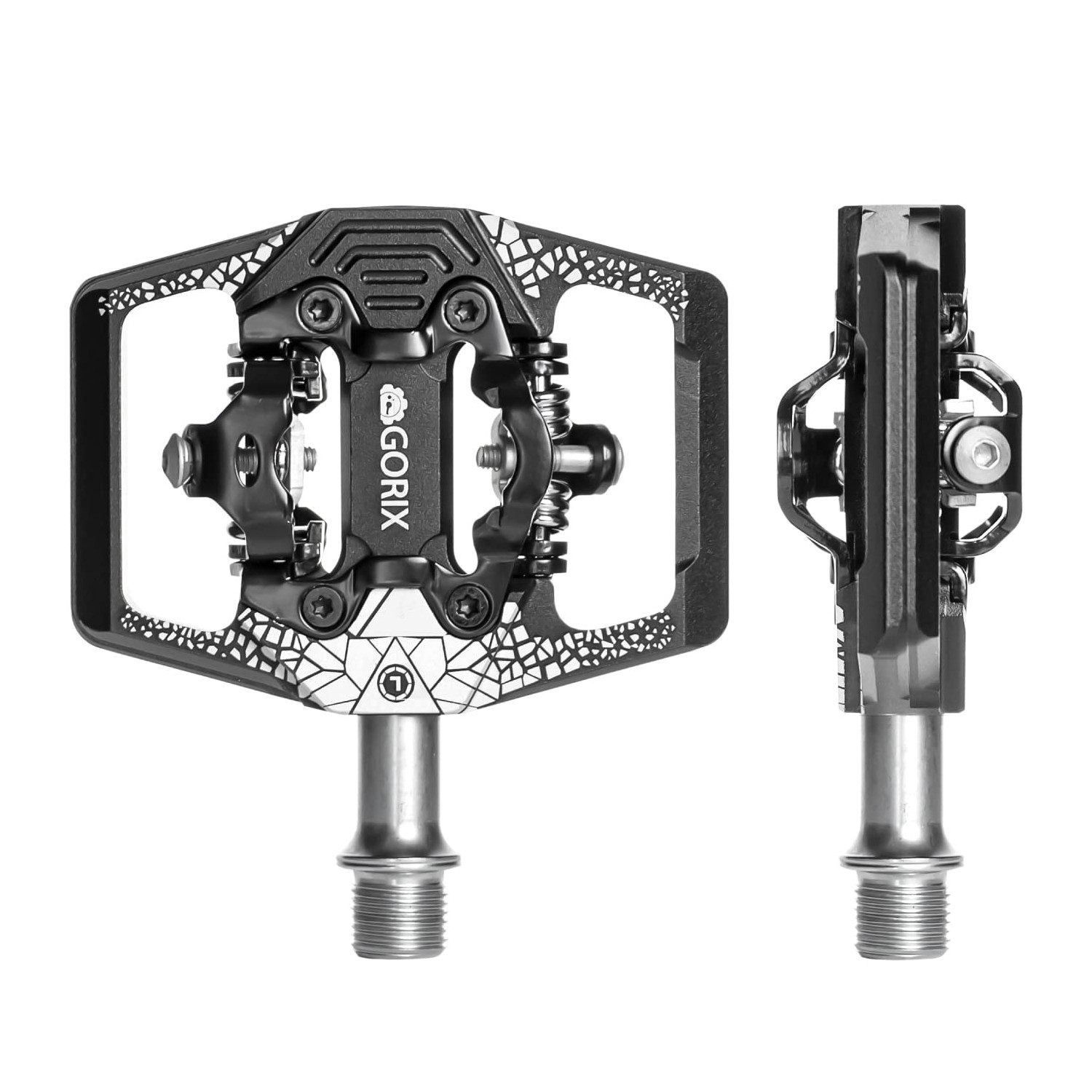 GORIX Bicycle Pedal, Binding Pedal, Double Sided Binding Pedal, 3 ...