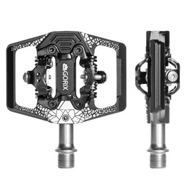 GORIX Bicycle Pedal, Binding Pedal, Double Sided Binding Pedal, 3 Bearings, Smooth Rotation, Fixed Adjustment, Cleat Included (GX-PM160), Road Bike, MTB Fixed Pedal Cycle Pedal