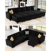 Belffin Velvet Ottoman Module with Storage for Modular Sofa Sectional