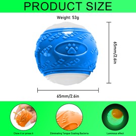 6 Stück Glow In The Dark Hundeball, Quietschende Hundebälle Leuchtende Gummi-Hundebälle, Dehnbarer Gummiball, Hund Interaktive Ball, Zähne Training Hund Ball für mittlere Hunde