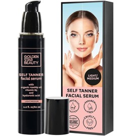 Sunkiss 페이스 태너 히알루론산과 오일 셀프 태닝 세럼 셀러 썬키스 글로우 페이셜 선리스 페이크 모이스처라이저 2.0 플레어 라이트 미디엄 [라이트 to Medium] Face Tanner Hyaluronic Acid and Oil Self Tanning Serum Seller Sunkiss Glow Facial Sunless Fake Moisturizer 2.0 Flare Light Medium [Light to Medium]