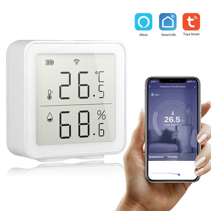 Smart WiFi Humidity Sensor Hygrometer Outdoor Indoor Thermometer Digital LCD