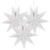 Lurrose Paper Star Lantern, 3 Pack 9 Pointed Star Lampshade
