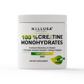 HALLUSA NATURAL CREATINE Monohydrate Powder - Muscles Suplement - Energy and Cognitive Function