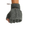 USB Warmer Heated Gloves Flip Half Fingerless Electronic Knitted Hand