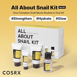 COSRX All About Snail Kit de 4 Piezas con Extracto y Mucina de Caracol para una Rutina Facial Completa de Reparación e Hidratación Intensa