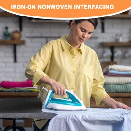 WXUP HOPS Iron-On Non-Woven Fusible Interfacing for Sewing, Quilting & Crafting - 12” x 30yd Stabilizer Fabric for DIY Patches, Embroidery Backing & Clothing Repair (MediumWeight, Black)