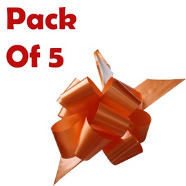 Pull Bows Orange Decorative Ribbon Bows for Gift Wrapping Presents Box 50mm Butterfly Knot Flowers Bouquet Gift Basket Bow Birthday Wedding Valentine Crafts Bows 5 Pieces