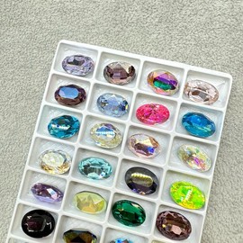 [BOGO] Oval K11 Crystal for Nail & DIY charms Rhinestone for nail and DIY sparkling than K9 gem  Manicure Nail Art Nail Care press on nail Accessory Cutics - Color: 14*10mm Mix, Quantity: 50 Pcs