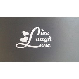 CMI172 Live Laugh Love Car Window Vinyl Decal Sticker 5" Wide (Color: White)