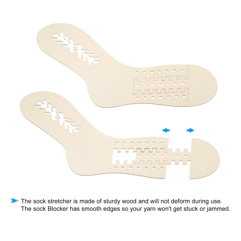 PATIKIL Sock Blocker, 2 Pair Adjustable Socks Blocker Wood Stretcher