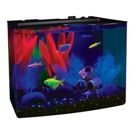 GloFish Crescent aquarium Kit 3 Gallons, Includes Hidden Blue LED Light And Internal Filter
