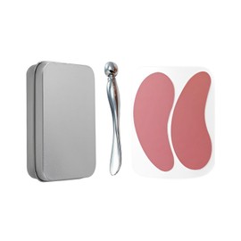 TPZORJX 3-teiliges Set Augenpads Wiederverwendbar mit Augencreme Applikator aus Metall aus 100% medizinischem Silikon in Hochwertiger Aufbewahrungsbox Reduziert Falten und feine Linien