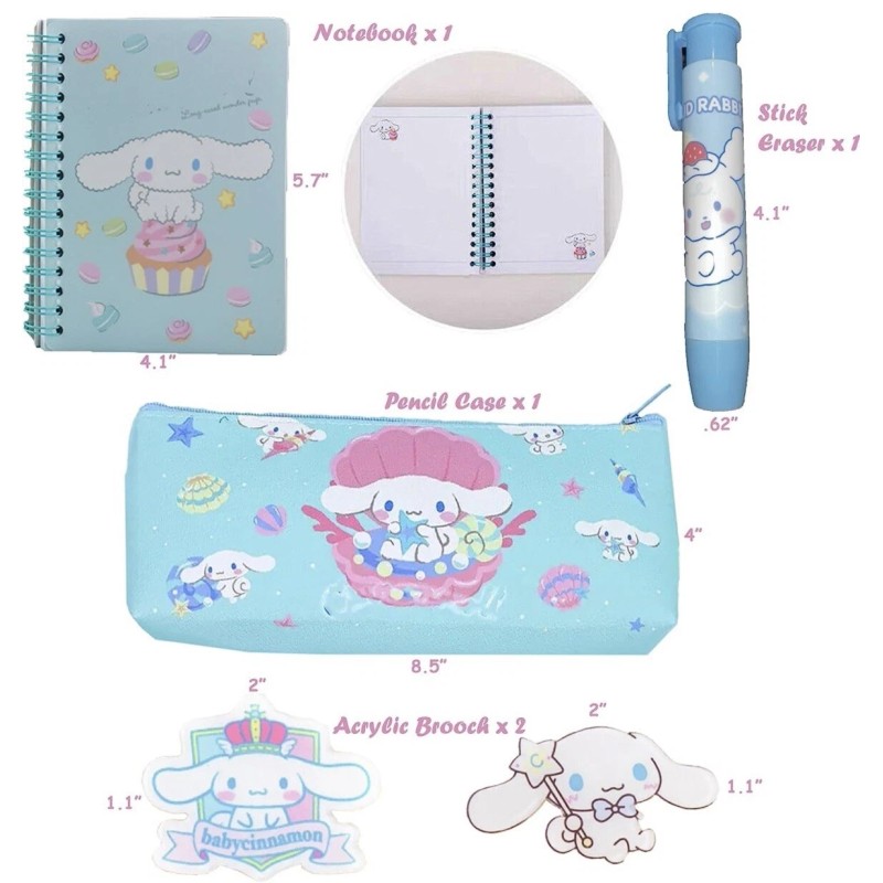 Sanrio 79 pcs Cinnamoroll Kawaii Stationery Set, Cute School Supplies,