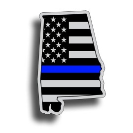 Real Sticky Alabama State Blue Line Flag Sticker Police Cup Laptop Car Window Bumper Decal