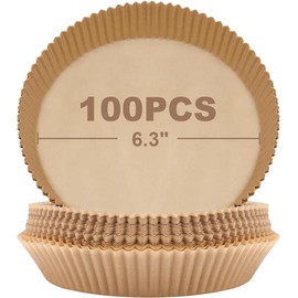 Air Fryer Liners: 8 Inch Max Xl Large Cooker 100Pcs Air Fryer Disposable Paper Liner Airfryer Insert Parchment Sheets Square, Grease And Water Proof Non Stick Basket Liners (Square)